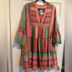 NWT Colorful Bohemian Dress Camille & Co size Large